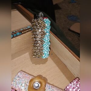 Gold and Aqua Lighter Case